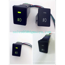 Interruptor de presión de luz antiniebla Toyota, interruptor de encendido y apagado de repuesto OEM de 12 V y 3 amperios con luz LED verde dual